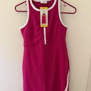 Sade Collective Fuchsia Dress with White Accents